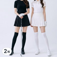 버디프로 UV차단 투톤 밑트임 여성 골프스타킹, 2개, 화이트