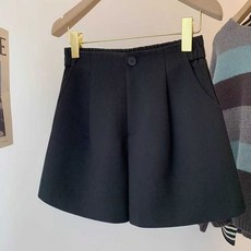 여성용 추동 모직 반바지 빅사이즈 모직 하이웨스트 a라인 밴딩 골프 반바지 Women's shorts 뉴타임즈