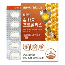 면역력 건강 구내염 영양제 향균 프로폴리스 500mg, 1개, 60정