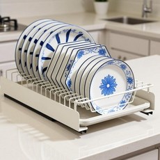 실버미어 무타공 서랍형 슬라이딩 물빠짐 정리대, 접시정리대, 접시정리대