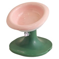 미우프 강아지 고양이 높이조절 밥그릇 물그릇, 1개, 스퀘어+그린핑크