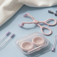 안디아모 아이 오프너 콘택트 렌즈 끼는 도구 및 휴대용 콘택트 렌즈 케이스 올인원 세트