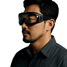 포그제로 김서림방지 투명 고글, 블랙, 1개