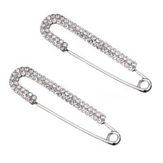 루비담 큐빅 빅옷핀브로치 실버 1+1