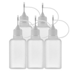 뾰족 노즐 미세조절 접착제 소분 바늘공병, 1개, 흰색캡, 50ml 바늘공병 5개