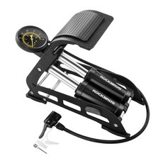 파인큐브 자전거/자동차 발 펌핑 에어 펌프, 블랙, 1개