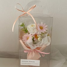 몽실이네 미니 조화 꽃다발 납골당 추모 기일 성묘 작은 꽃 선물, 피치, 1개