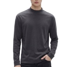 문컬렉션 남자 남성 베이직 스판 터틀넥 반목 무지 목폴라 티셔츠