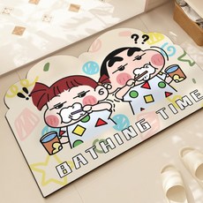 짱구 발매트 짱구 수지 커플 욕실 주방 발매트 미끄럼방지 논슬립 방수 40x60cm, 1개, 짱구 수지 커플  발매트