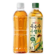 [광동직영] 광동 옥수수수염차 무라벨 500ml 20pet + 옥수수수염차 유기농 500ml 24pet 총 44pet, 44개