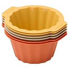 마르쿠진 프리미엄 실리콘 더블핸드 머핀틀 6개입 빵틀 컵케이크 반찬컵, 1세트