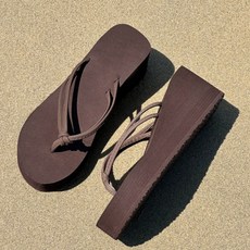 모노소울 각선미 두줄쪼리 7CM 키높이 통굽 플랫폼 슬리퍼