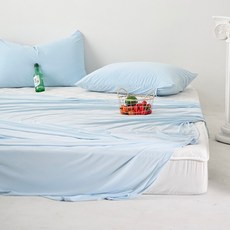 KURUA 시원한 냉매 냉감 홑이불 여름용 쿨이불, 아이스블루