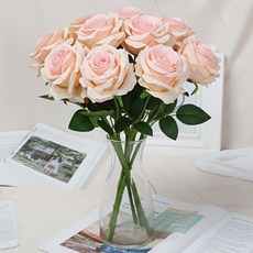 인조 조화 장미 10송이, 1개, 라이트핑크 10송이