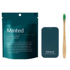민티드 프리미엄 고체치약 63g + 칫솔 + 더스트백 세트, 1세트