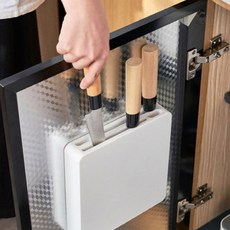 Hoasell 싱크대 칼꽂이 부착형 거치대 칼보관 주방(2가지 색상), 흰색, 1개