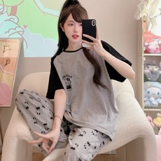 (당일발송)헬로키티잠옷 반팔+긴바지 상하세트 홈웨어 잠옷세트 캐릭터잠옷