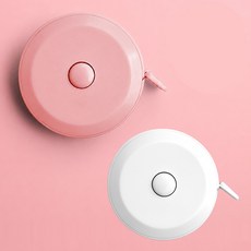 휴대용 미니 줄자 피팅 다이어트, 2개, 핑크+화이트