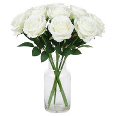 인조 조화 장미 10송이, 1개, 화이트 10송이