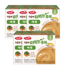 베베스트 처음에 떠먹는 퓨레, 야채, 160g, 5개