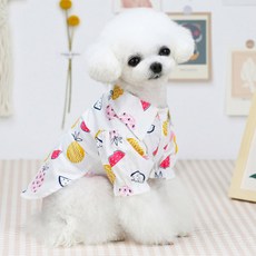 딩동펫 강아지 파인애플 셔츠, 오렌지, 1개