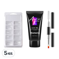 美甲延長水晶凝膠套組 09 淺粉色, 水晶凝膠 30ml + 延長甲片 100片 + 雙頭筆, 5套