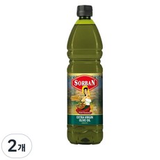 소르반 엑스트라버진 올리브오일 냉압착 스페인산 올리브유, 2개, 1L