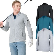 KXG 남성 골프웨어 시보리 스트레치 나일론 점퍼 블루종 집업