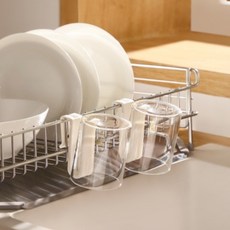 마노슈가 식기건조대 물컵 텀블러 걸이 홀더 물기제거 거치대, 화이트, 2개