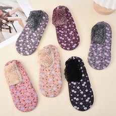 여성 겨울양말 기모 방한 꽃무늬 레이스 버선 덧신 5켤레세트