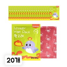 핫고래 포켓형 군용 캠핑 대용량 손난로 중형 100g, 20개