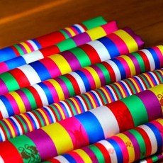 리본빌 한국 색동 원단 7종, 1개, (1번) 동자 색동 원단 3미리폭