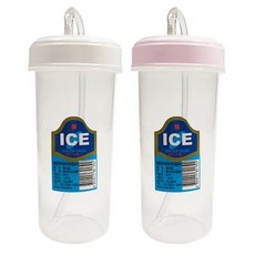 덕신 1+1 빨대컵 (300ml) 병원물컵 빨대물병 환자물통, 2개, 무색, 300ml