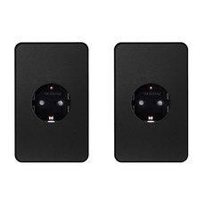 CHEIL ELECTRIC 工業 The Art Plus 金屬黑 嵌入式插座 1孔, 2個