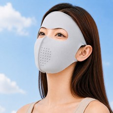 옐스 자외선차단 스포츠 쿨링 풀페이스 마스크, 쿨링 라이트그레이, 1개
