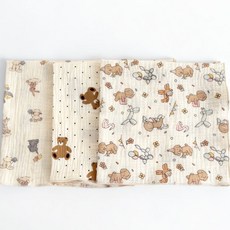 드림베어 2중거즈 큰 손수건 3장