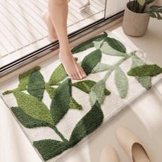 DEXI 부드러운 도톰 극세사 욕실 화장실 현관 미끄럼방지 논슬립 프리미엄 욕실 발매트, Green, 1개
