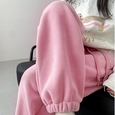뽀글이 후리스 조거 팬츠 여자 기모 후리스 조거바지