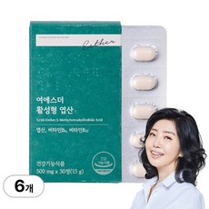 [본사직영] 여에스더 활성형 엽산 (국내 특허 보유 5-MTHF) 국민영양 프로젝트, 30정, 6개