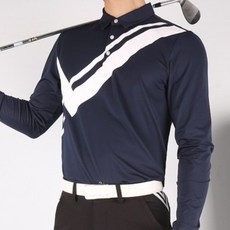 G-BALAN B골프카라티셔츠 남성용 골프웨어 고탄력 사방스판 경량 긴팔 라인 빅사이즈