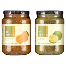 ORGA WHOLE FOODS 綜合濟州果醬茶禮盒組, 1盒, 濟州橘茶 550g+青橘茶 550g