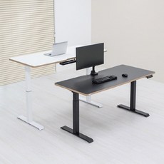 핏쳐 고강도 듀얼 스퀘어 프레임 전동식 모션데스크 E2, 화이트, 1400mm, 화이트