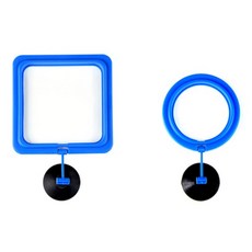 어항 사료 컵 열대어 피딩 트레이 거북이 모이틀 붙이는 먹이통 물고기밥 사료 급여기, 사각