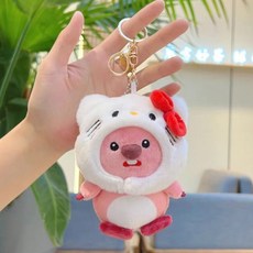 잔망루피 인형 키링 가방고리 굿즈 피규어 열쇠고리 키체인, 1개, 15cm 헬로키티 모자 루피