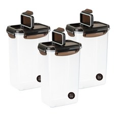 나누담 클래식 시리얼 잡곡통 오픈캡 밀폐용기 1.4L, 혼합색상, 3개