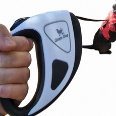 강아지 자동 리드줄 애견 대형견 목줄 개목줄 산책줄, 화이트+블랙, 1개