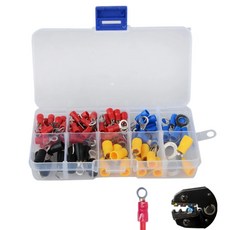 JEKYU O형PG터미널 102pcs 모듬 PG링타입 커넥터 전선 압착 터미널 PG단자 황동 신주, 1세트