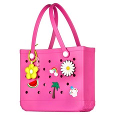 보리도리 대형 EVA 실리콘 수영가방 크록스 물놀이 가방, 2.펑키핑크