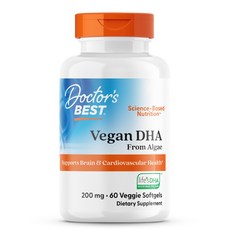 Doctor's BEST 藻類DHA 200mg 素食軟膠囊, 60顆, 1罐