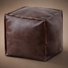 가죽 풋스툴 커버 헌옷 수납 변신 소파 좌식 빈백, [다크 커피 컬러][고양이 긁힌 피부 40*40]